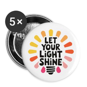 Let Your Light Shine – Glowing Light Bulb - Buttons large 2.2''/56 mm (5-pack) - white - Front