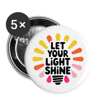 Let Your Light Shine – Glowing Light Bulb - Buttons large 2.2''/56 mm (5-pack) - white - Front