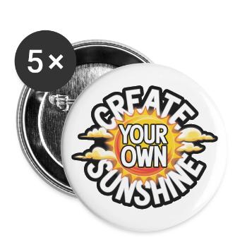 Create Your Own Sunshine – Strahlende Sonne - Buttons large 2.2''/56 mm (5-pack) - white - Front