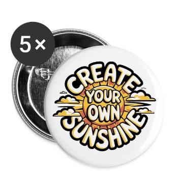 Create Your Own Sunshine – Strahlende Sonne - Buttons large 2.2''/56 mm (5-pack) - white - Front