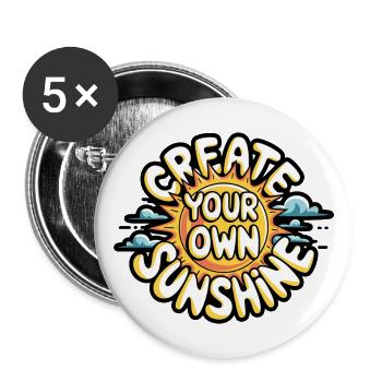 Create Your Own Sunshine – Strahlende Sonne - Buttons large 2.2''/56 mm (5-pack) - white - Front