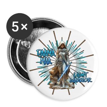 DAAMA MAA LIGHT WARRIOR - Lot de 5 grands badges (56 mm) - blanc - Devant
