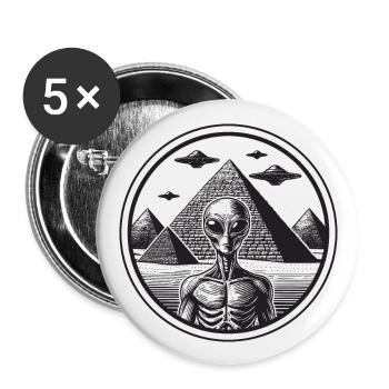 Ancien extraterrestre - Lot de 5 grands badges (56 mm) - blanc - Devant