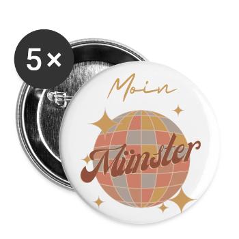 Moin Münster - Buttons large 2.2''/56 mm (5-pack) - white - Front