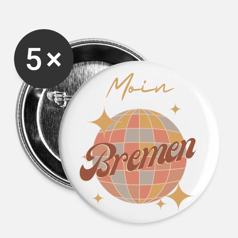 Hello Bremen - Buttons large 2.2''/56 mm (5-pack) - white