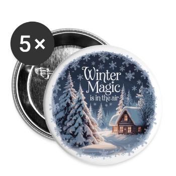 Winter Magic is in the Air – Winter Landscape - Buttons large 2.2''/56 mm (5-pack) - white - Front