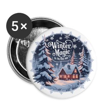 Winter Magic is in the Air – Winter Landscape - Buttons large 2.2''/56 mm (5-pack) - white - Front