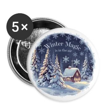 Winter Magic is in the Air – Winter Landscape - Buttons large 2.2''/56 mm (5-pack) - white - Front