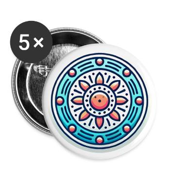 Vibrant Circular Badge Design - Buttons large 2.2''/56 mm (5-pack) - white - Front