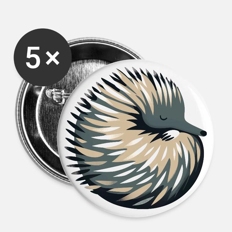 Ameisenigel - Buttons groß 56 mm (5er Pack) - Weiß