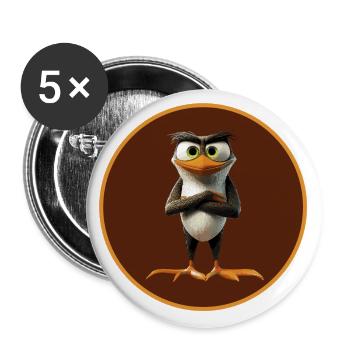 Frosch - Buttons groß 56 mm (5er Pack) - Weiß - Vorne