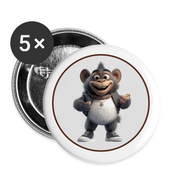 Maus - Buttons groß 56 mm (5er Pack) - Weiß - Vorne