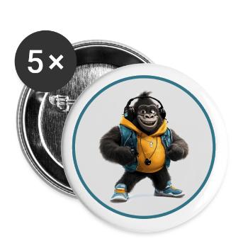 Gorilla - Buttons groß 56 mm (5er Pack) - Weiß - Vorne