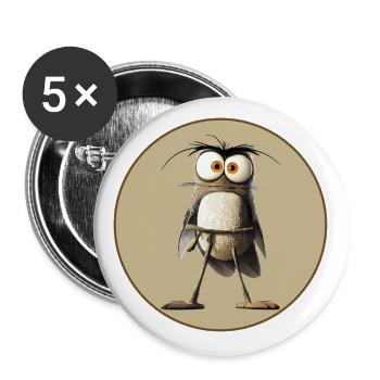 Moskito Uhu - Buttons groß 56 mm (5er Pack) - Weiß - Vorne