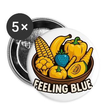 Feeling Blue Gemüse Früchte - Buttons groß 56 mm (5er Pack) - Weiß - Vorne