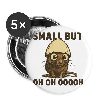 Maus - Buttons groß 56 mm (5er Pack) - Weiß - Vorne