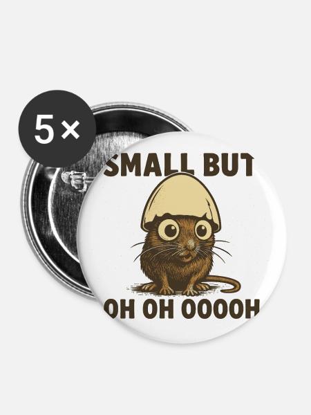 Maus - Buttons groß 56 mm (5er Pack) - Weiß