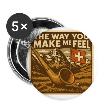 Swiss The Way You Make Me Feel - Buttons groß 56 mm (5er Pack) - Weiß - Vorne