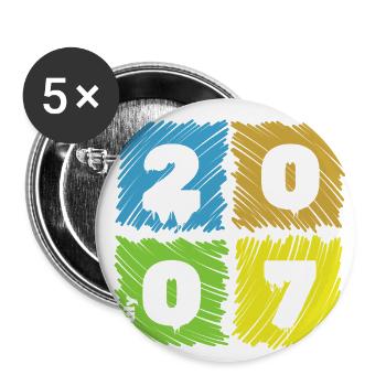 18. Geburtstag Farbige Patches depuis 07/2007 - Lot de 5 grands badges (56 mm) - blanc - Devant