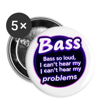 Bässe zu stark, tiefe Vibrationen - Buttons groß 56 mm (5er Pack) - Weiß - Vorne