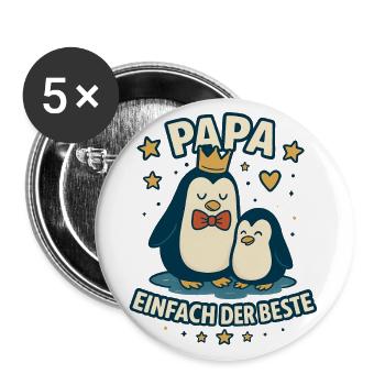 Papa, einfach der Beste - Buttons groß 56 mm (5er Pack) - Weiß - Vorne