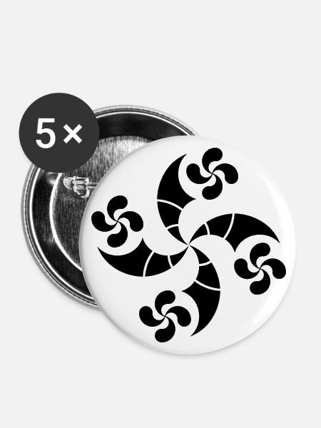 Baskische Quer - Buttons groß 56 mm (5er Pack) - Weiß
