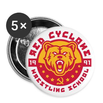Red Cyclone (Emblem) - Buttons large 2.2''/56 mm (5-pack) - white - Front