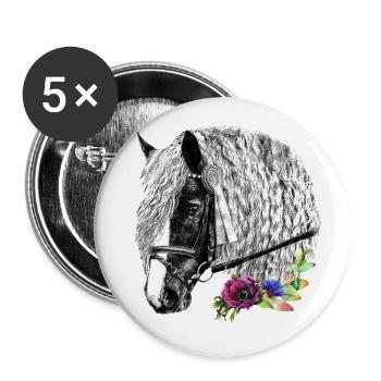 Black Forest Fox - Buttons large 2.2''/56 mm (5-pack) - white - Front