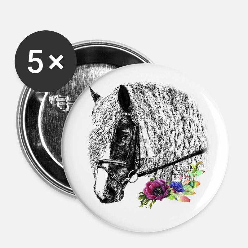 Black Forest Fox - Buttons large 2.2''/56 mm (5-pack) - white