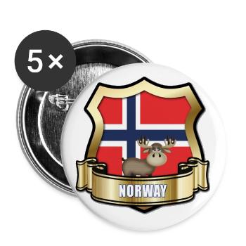 Norway - Buttons large 2.2''/56 mm (5-pack) - white - Front