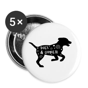 Dogs & Camogie - Buttons large 2.2''/56 mm (5-pack) - white - Front