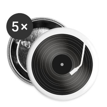 Record Music Record Player - Buttons large 2.2''/56 mm (5-pack) - white - Front