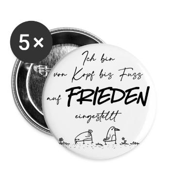 Von Kopf bis Fuss auf FRIEDEN eingestellt 1 - Buttons groß 56 mm (5er Pack) - Weiß - Vorne