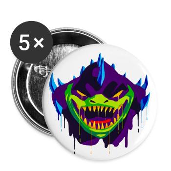 Ein Schönes und Lustiges Slaadi Drachen Design - Buttons groß 56 mm (5er Pack) - Weiß - Vorne