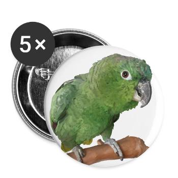 Der Farinöse Papagei - Buttons groß 56 mm (5er Pack) - Weiß - Vorne