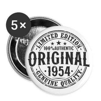 Jahrgang 1954 geboren Vintage Geburtstag Geschenk - Buttons groß 56 mm (5er Pack) - Weiß - Vorne
