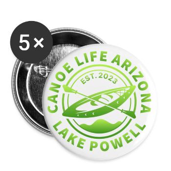 Canoe Life Arizona Design vert fluo - Lot de 5 grands badges (56 mm) - blanc - Devant