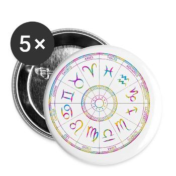 Zodiac Gyro Design - Buttons large 2.2''/56 mm (5-pack) - white - Front
