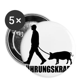 Schwein - Führungskraft - Landwirtschaft Geschenk - Buttons groß 56 mm (5er Pack) - Weiß - Vorne