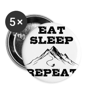 Eat Sleep Ski Repeat - Ski - Ski - Buttons large 2.2''/56 mm (5-pack) - white - Front