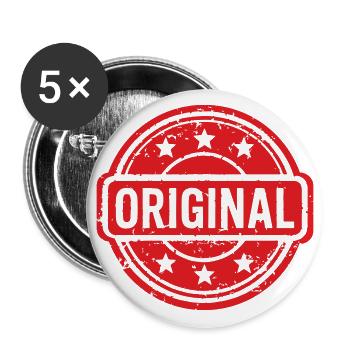Original Stamp logo. Original Rubber Stamp design. - Buttons large 2.2''/56 mm (5-pack) - white - Front