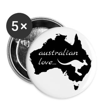 Australian Love Kangaroo - Buttons groß 56 mm (5er Pack) - Weiß - Vorne