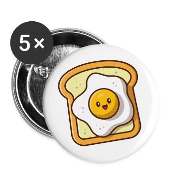 oeuf - Lot de 5 grands badges (56 mm) - blanc - Devant