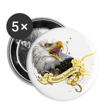 Bald eagle - Buttons large 2.2''/56 mm (5-pack) - white - Front