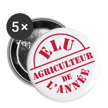 Élu agriculteur de l'année - Lot de 5 grands badges (56 mm) - blanc - Devant