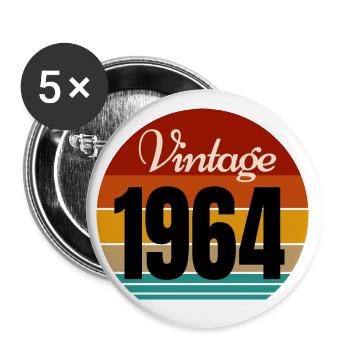 Jahrgang 1964 - Buttons groß 56 mm (5er Pack) - Weiß - Vorne