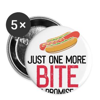 Hotdog Liebe Hot Dog Wurst Geschenk Ketchup - Buttons groß 56 mm (5er Pack) - Weiß - Vorne