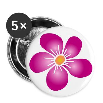 pink flower floral pattern flower vine flowery - Buttons large 2.2''/56 mm (5-pack) - white - Front