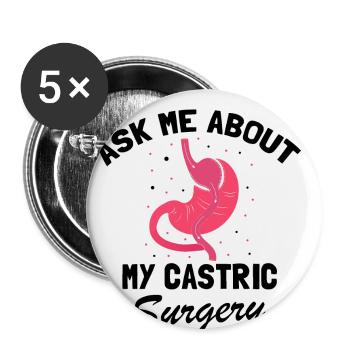 Gastric Bypass and Gastric Bypass Operation Design - Buttons large 2.2''/56 mm (5-pack) - white - Front