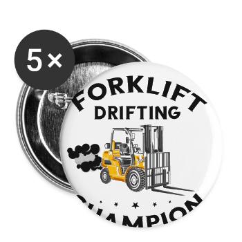 Forklift operators and forklift drivers - Buttons large 2.2''/56 mm (5-pack) - white - Front